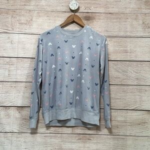 Disney Small Light Grayish Blue Crewneck Long Sleeve Pajama Set